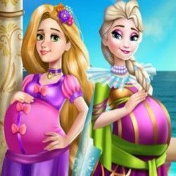 Jogos de Elsa e Rapunzel Grávidas: Encontre os Presentes no Meninas Jogos