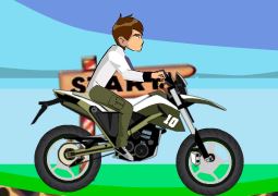Uma Menina Andando Moto Motocross Desenho Animado Personagem